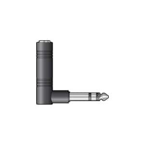 qtx – Adaptor 6.3mm RA Stereo Jack Plug – 6.3mm Stereo Jack Socket