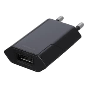 DELTACO USB-seinälaturi, 1xUSB-A, 1A, 5W, myyntipakkaus, musta | USB-AC172